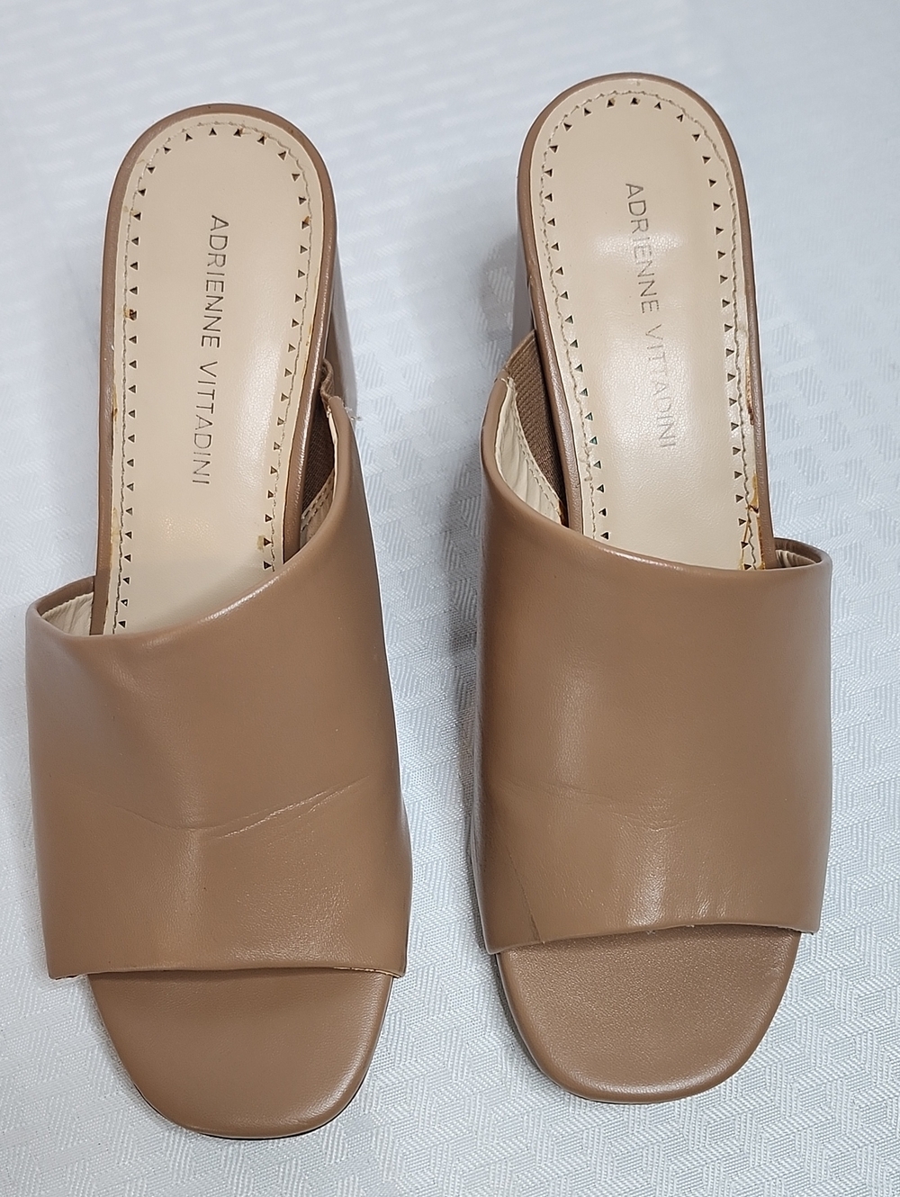 Adrienne Vittadini Tan Mule Sandals Heels